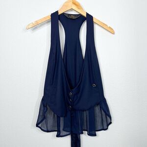 Disneys Alice Through the Looking Glass Vest Womens XS Blue Hot Topic C. Atwood